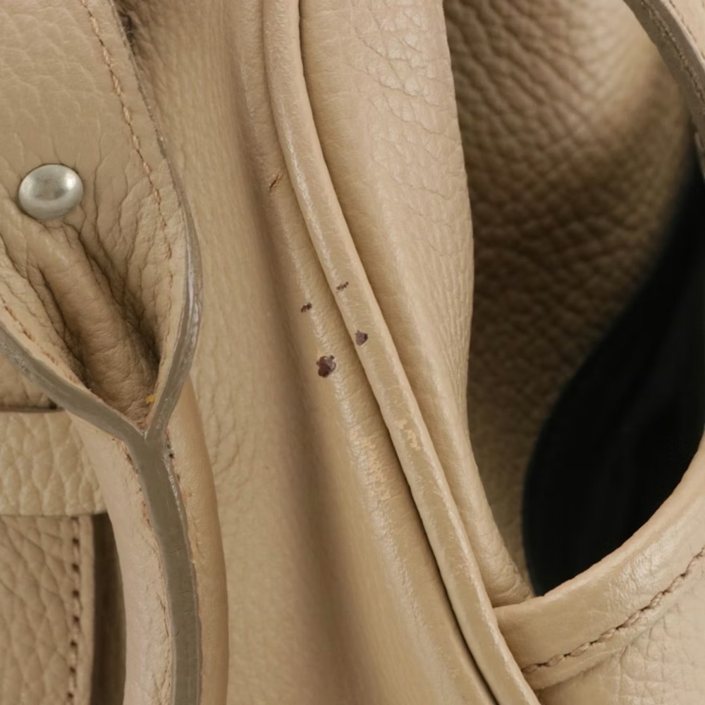 Burberry Calfskin Leather Beige Leather Handbag - Picture 6 of 9